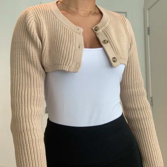 🥯🫶🏼 CROPPED KNIT CARDIGAN / BOLERO 🫶🏼🥯 - Picture 2 of 4